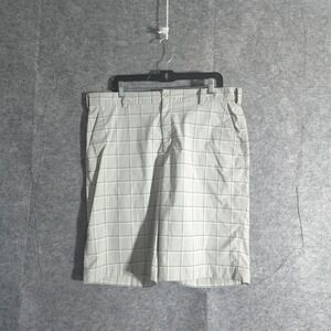 Nike Golf Shorts Mens Size 36 Gray Plaid Flat Front Performance Athletic Sport